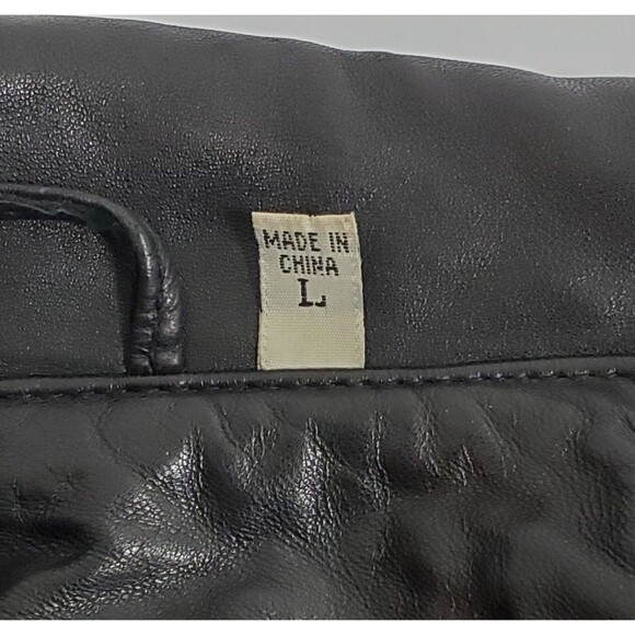 Preston & York Lamb Skin Trench Coat Women's Black Size Large Vintage Genuine - Picture 8 of 10